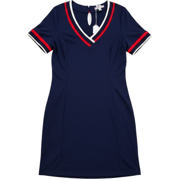 Tommy Hilfiger Dresses & Skirts - Tommy Hilfiger Zooey Deschanel T-Shirt Dress Preppy Mod Sporty 14 Navy Blue
